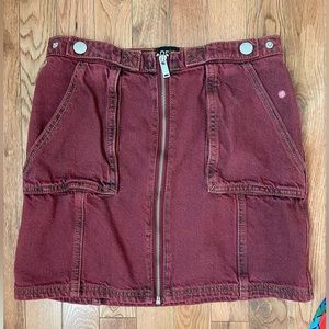 Burnt Red zip up skirt